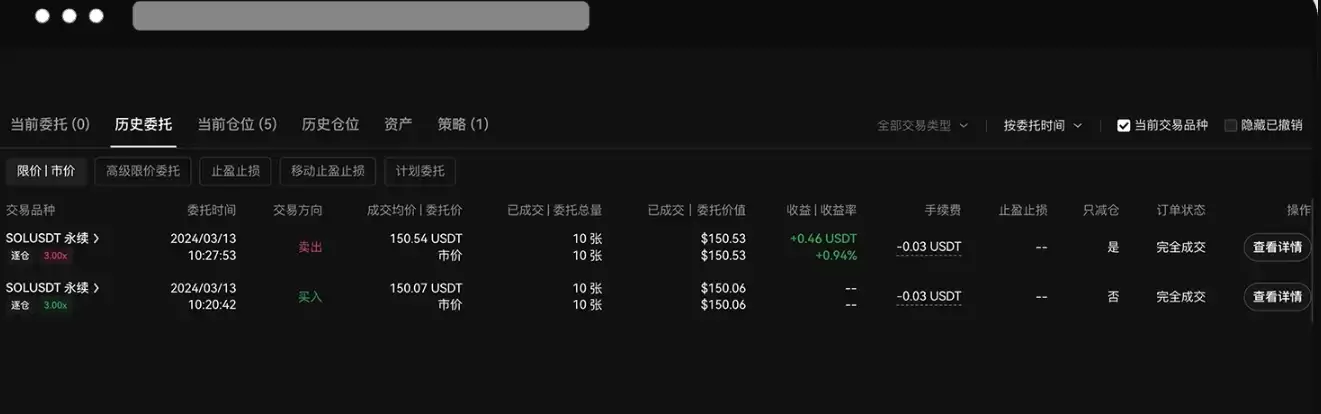 为什么历史委托和历史仓位的收益不一致？