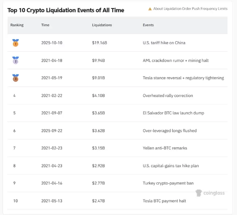 加密货币清算十大算事件