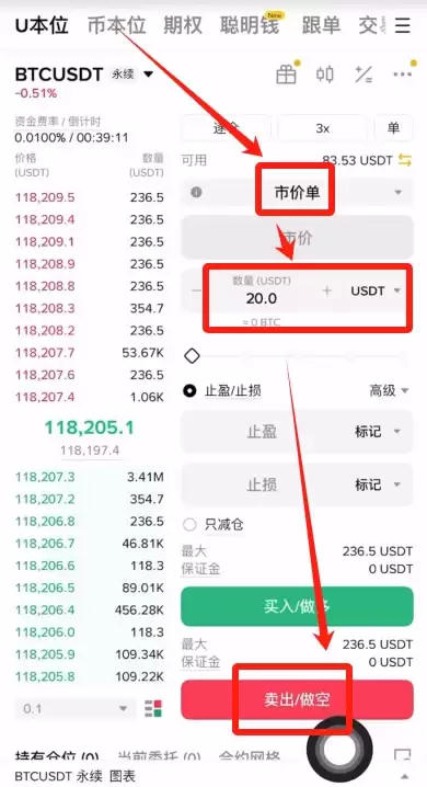 币安交易所做空/做多比特币操作流程