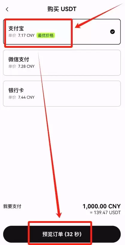 国内支付宝怎样购买稳定币USDT（以欧易币安为例）