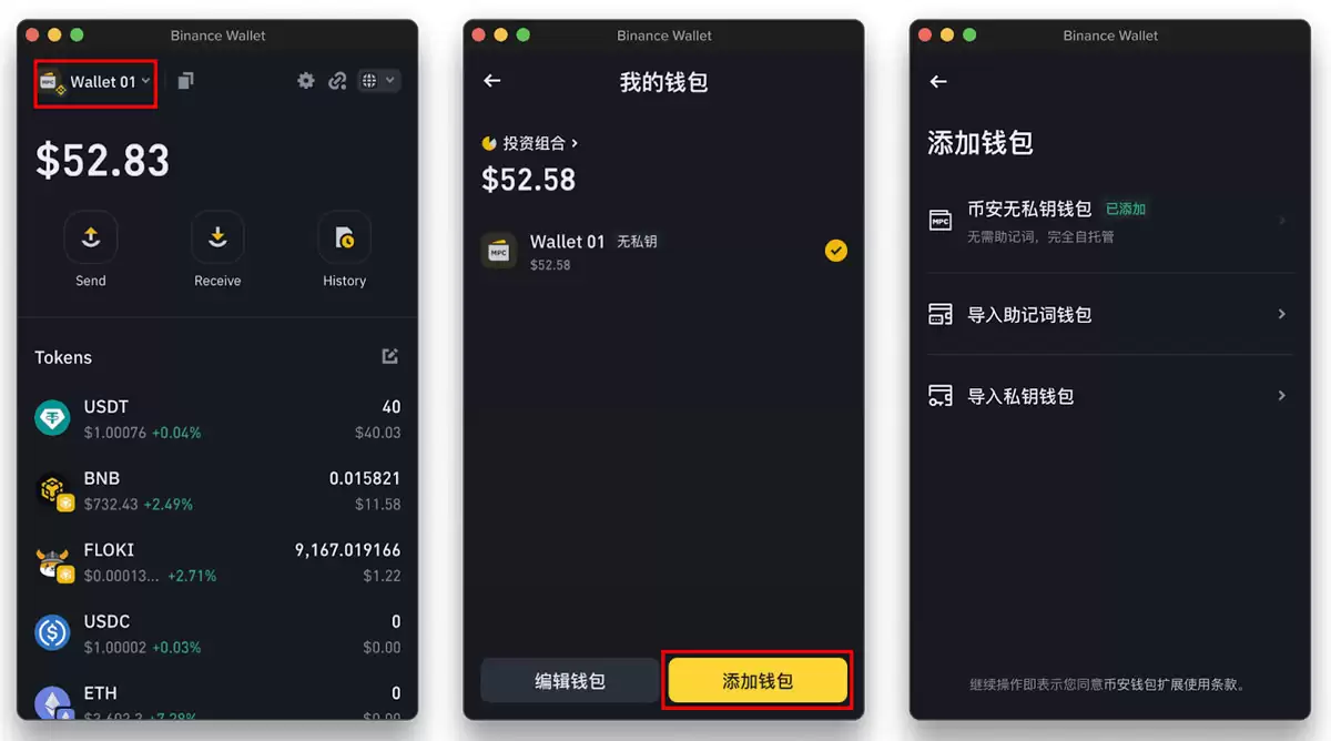 3. 如何将其他wallet导入币安wallet插件？