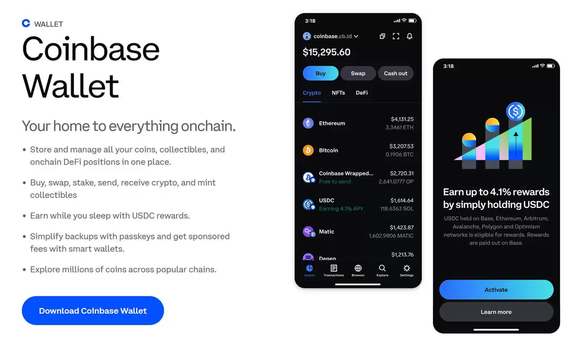 Coinbasewallet2025年评测:使用安全、功能、费用、支持的区块链介绍