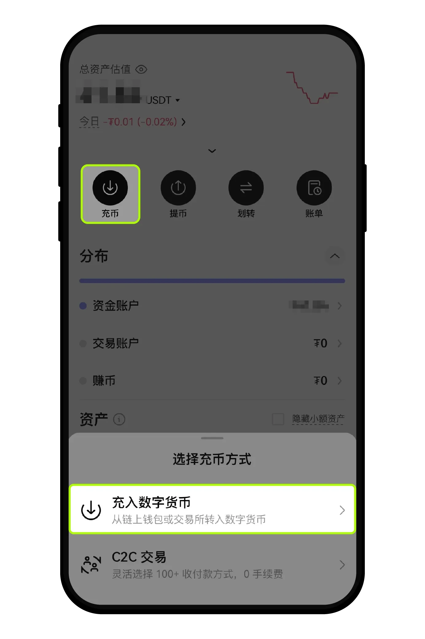 欧e交易所如何充值、提币？鸥易如何选择网络充值/提币？(App端)