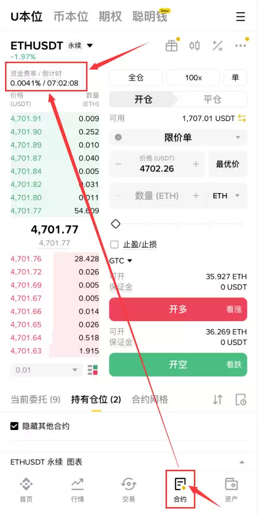 币安资金费率查看