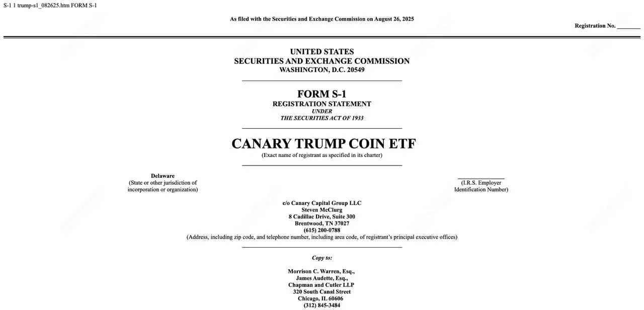 1. Canary川普币ETF：现货，完全支持