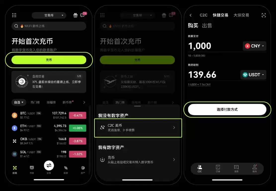 OKX C2C上线“新手友好”商家，轻松完成第一单交易
