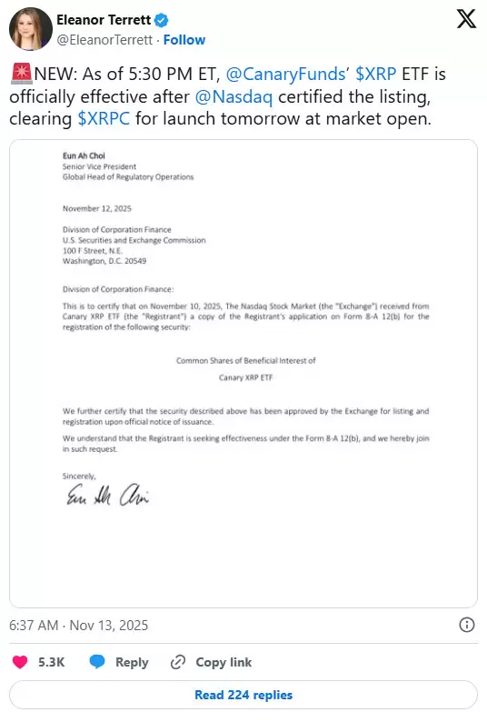 XRP 现货 ETF 于11月13日推出:什么是 XRP 现货 ETF？