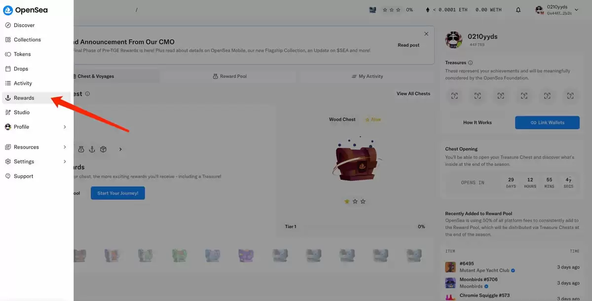 手把手带你交互OpenSea发币前的最后奖励任务