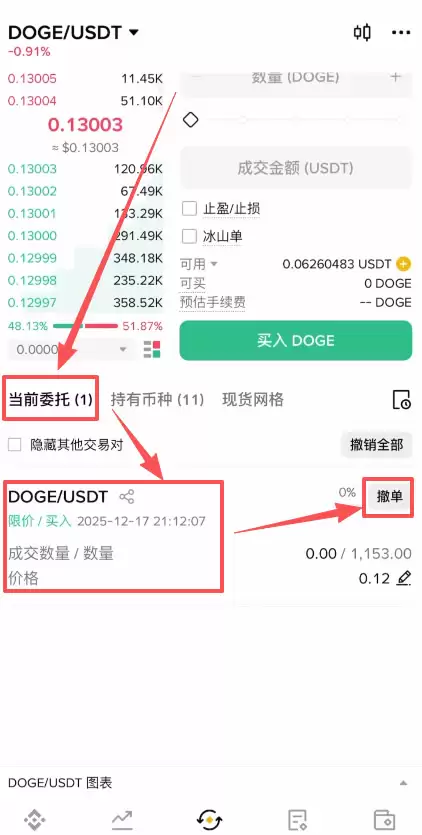 币安购买狗狗币DOGE详细步骤：新手入场全解析_图11
