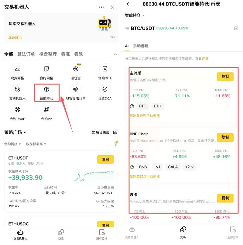 币安AI 智能持仓