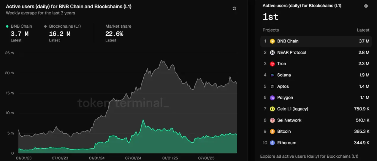 BNB Chain年度回顾:日活地址数居L1之首,稳定币供应量翻倍