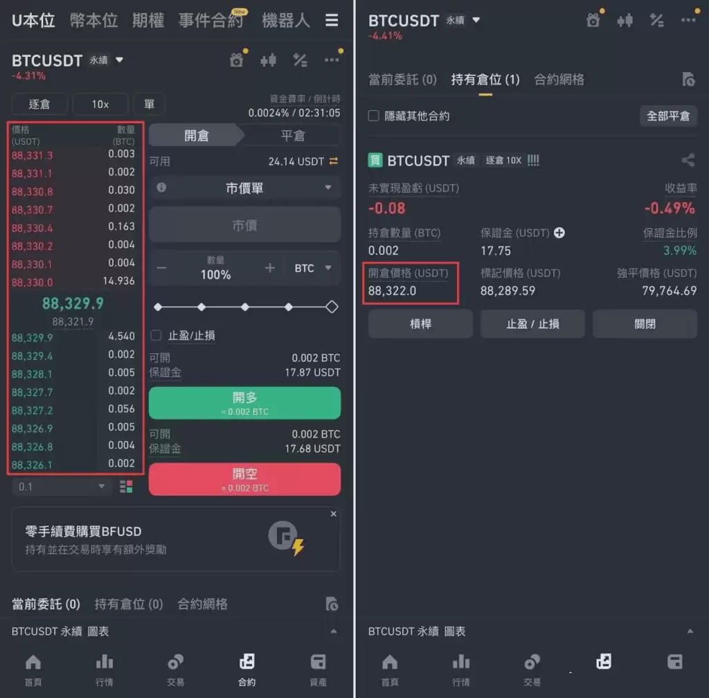 币安合约挂单介绍