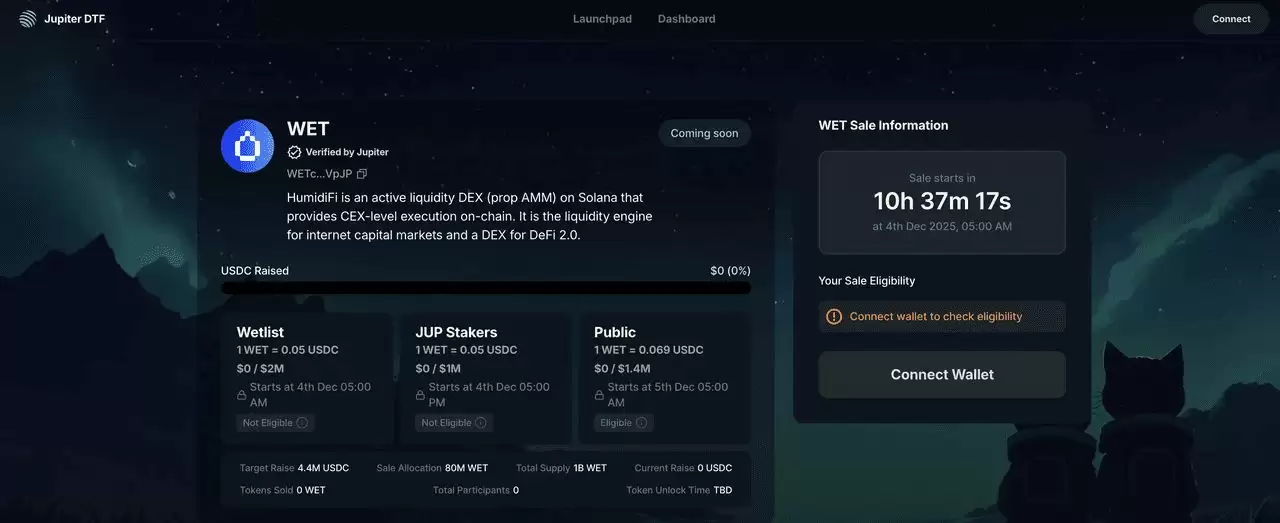 12月3日公开销售的HumidiFi（WET）币是什么？ 如何参与 ？代币经济学完整指南