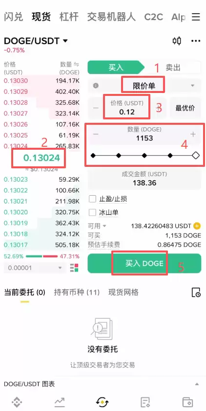 币安购买狗狗币DOGE详细步骤：新手入场全解析_图10