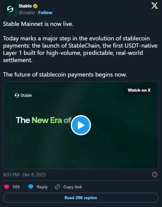 StableChain 分析:USDT 原生费用结构、STABLE 代币经济学介绍
