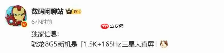 真我新机爆料图,暗示将搭载骁龙8 Gen 5和165Hz直屏