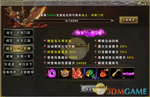 《雷霆传奇》特权系统