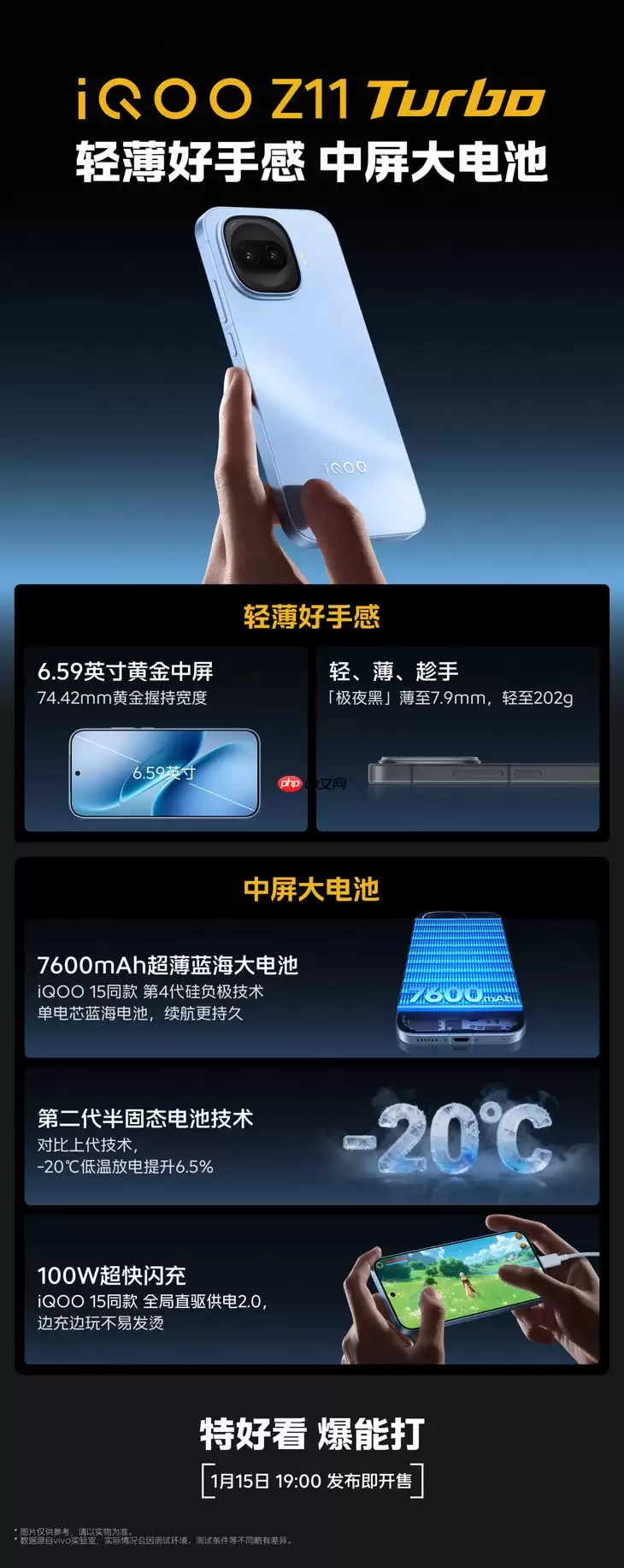 iQOO Z11 Turbo轻薄机身搭载7600mAh大电池