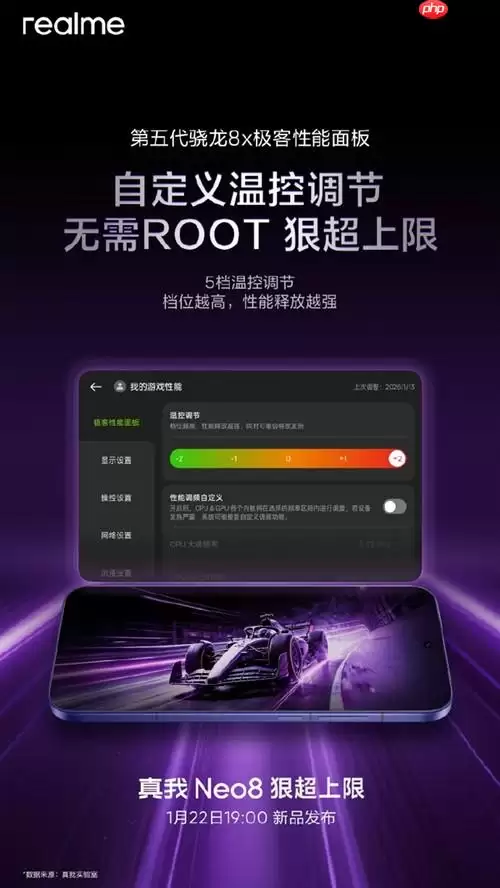真我Neo8配置曝光：免Root实现温控与自定义频率调节