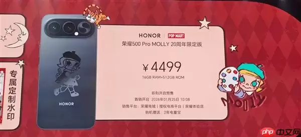 荣耀X50 Pro真我限定联名机发布：MOLLY潮玩设计，4499元起