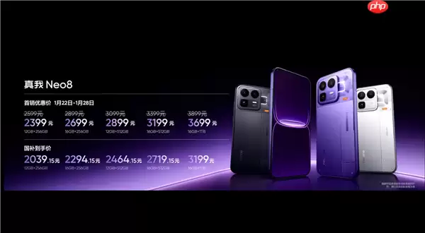 真我Neo8首搭三星165Hz苍穹屏，2399元起正式发布