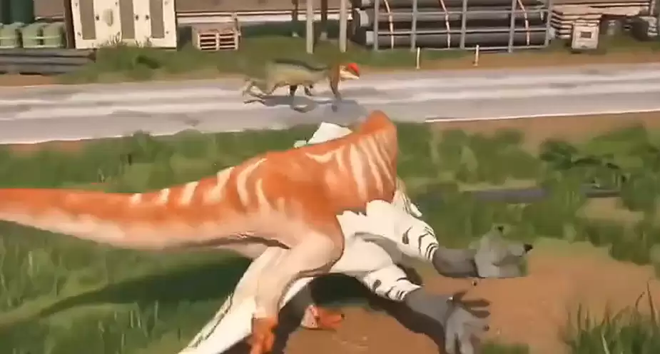 《龙岛异兽：起源》恐龙在水边互动