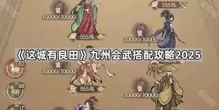 九州会武阵容搭配示意图