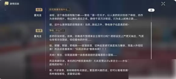雷光主对话选项示意