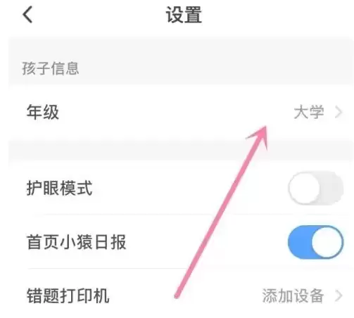 设置菜单中的年度选项示意图