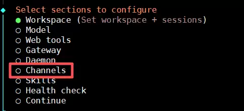 选择Channels和Link选项