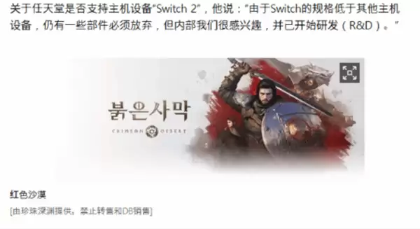 性能够用！大热开放世界游戏《红色沙漠》官宣将推出NS2版本！