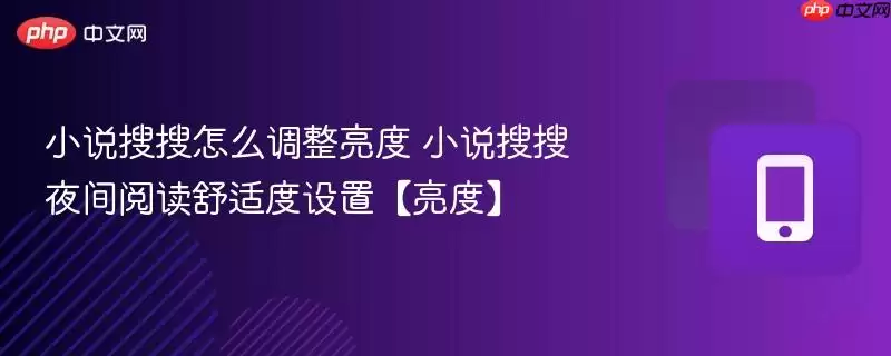 小说搜搜怎么调整亮度 小说搜搜夜间阅读舒适度设置【亮度】
