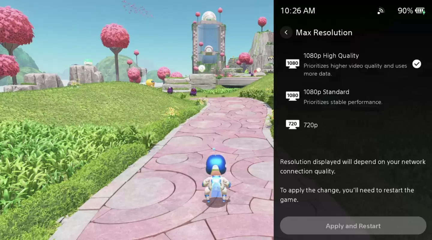 索尼为 PlayStation Portal 串流掌机新增 1080p 高画质云游戏模式,同步改进界面交互