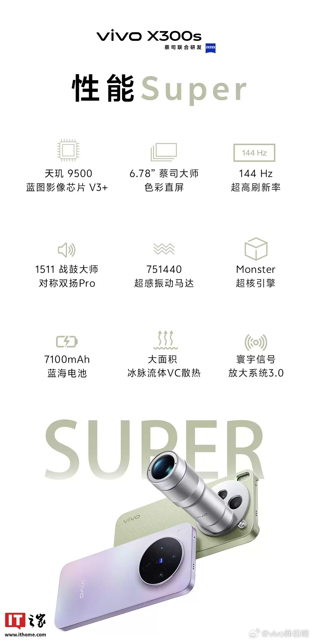 vivo X300s / X300 Ultra 新机核心配置总结:天玑 9500 / 第五代骁龙 8 至尊版,明天发布