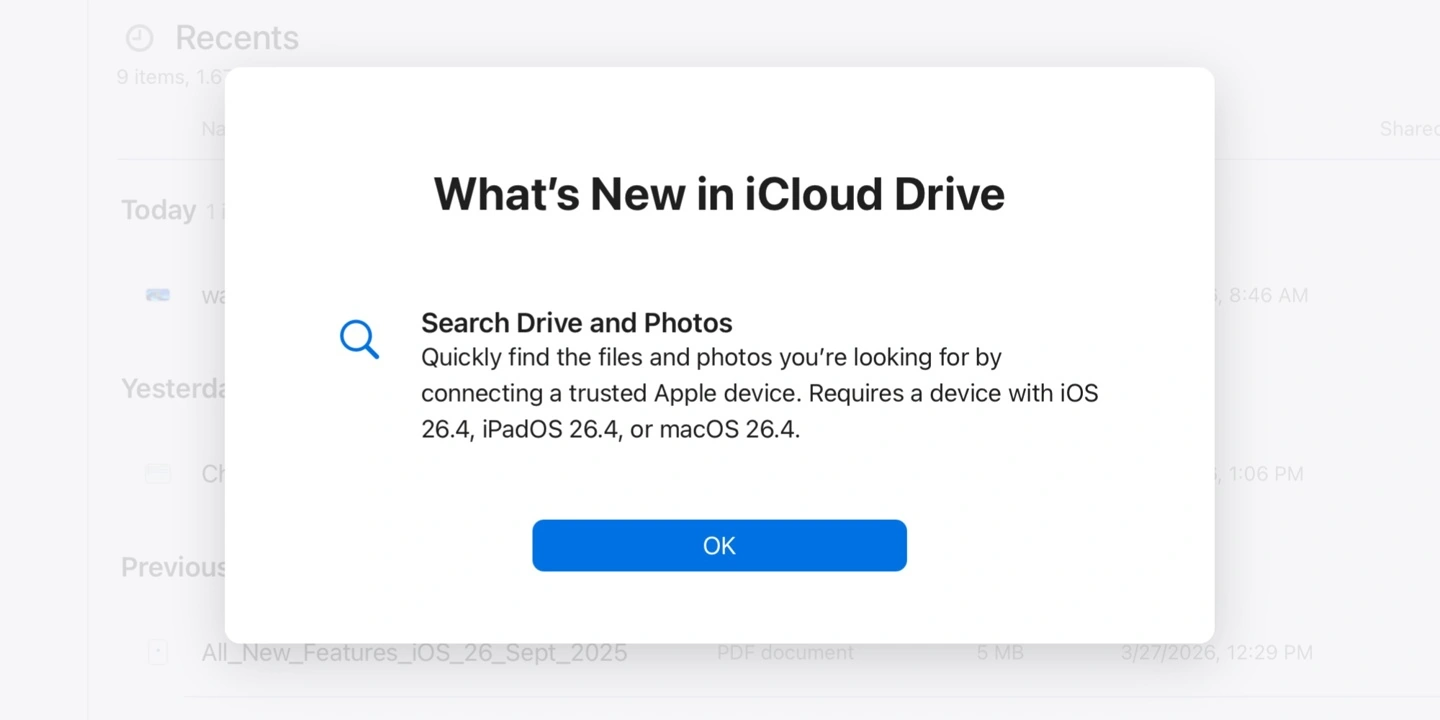 苹果 iOS 26.4 升级 iCloud 网页端:支持精准搜索照片与文件