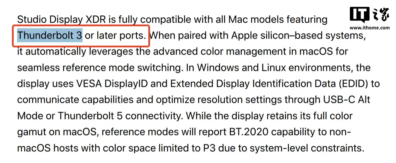 网友实测部分 Intel Mac 可点亮苹果 Studio Display XDR,但无法实现满血画质