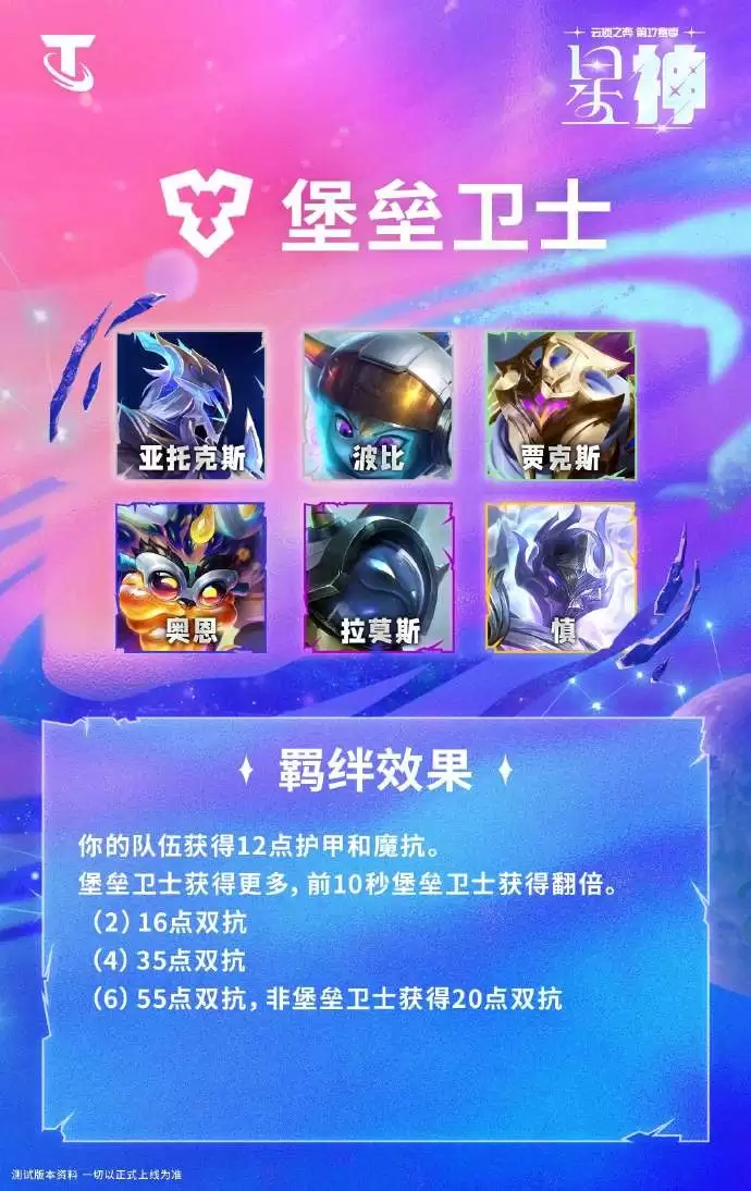 云顶之弈S17堡垒卫士羁绊效果一览