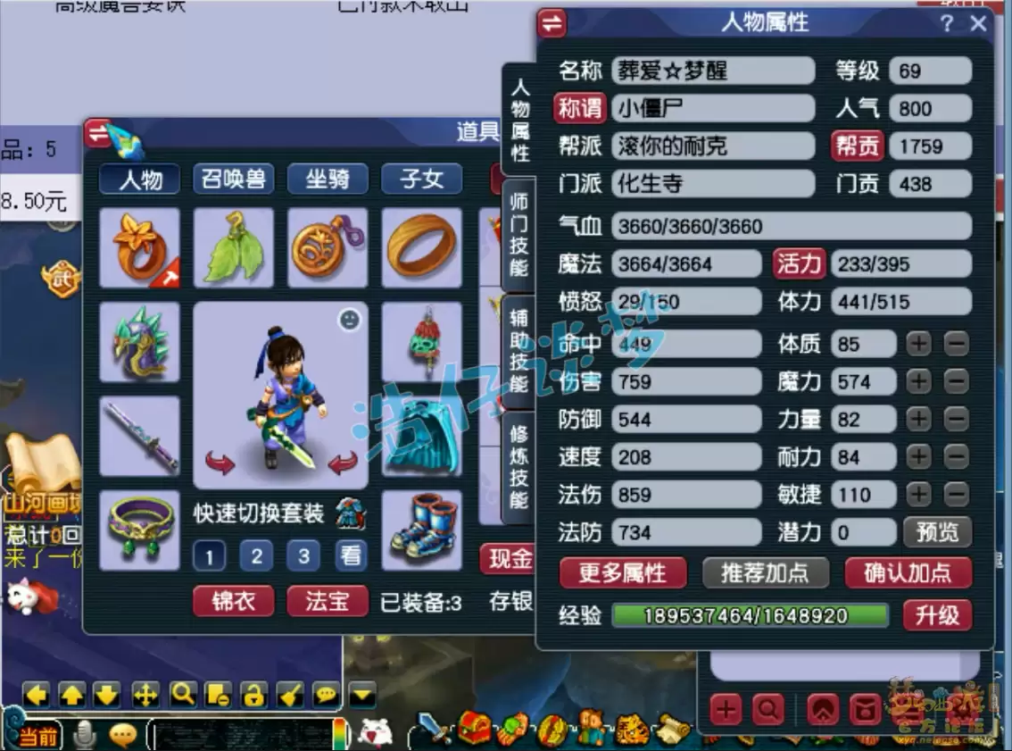 梦幻西游69化生穿什么装备