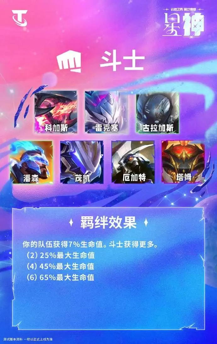 云顶之弈S17斗士羁绊效果一览