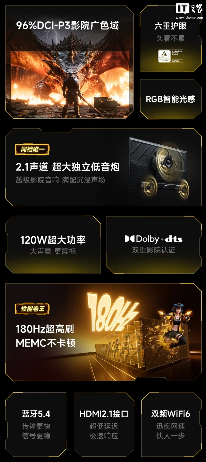 海信推出 Vidda 小钢炮 S Mini 电视:180Hz Mini LED + AG 抗光层,可选 55-75 英寸,1999 元起