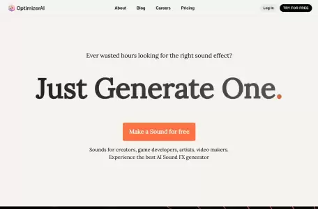 OptimizerAI- AI音效生成器，基于文本或音频生成无限高质量声音