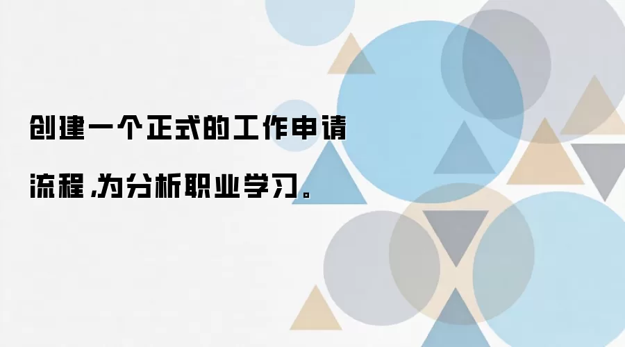 创建一个正式的工作申请流程，为分析职业学习。