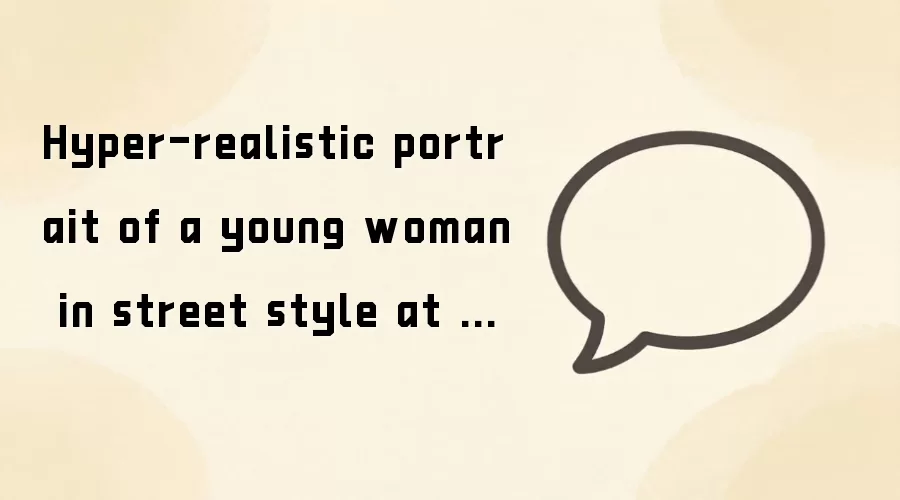 Hyper-realistic portrait of a young woman in street style at night