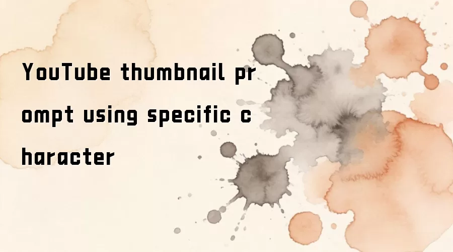 YouTube thumbnail prompt using specific character