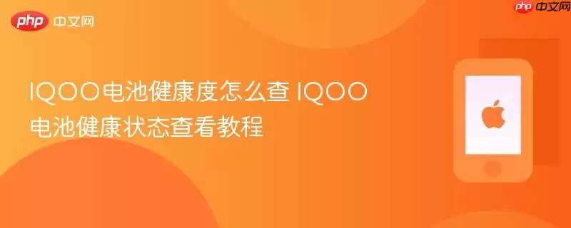 iqoo电池健康度怎么查 iqoo电池健康状态查看教程