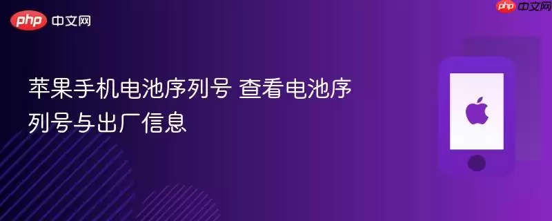 苹果手机电池序列号 查看电池序列号与出厂信息