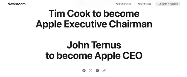 苹果突然宣布新任CEO！库克深情告别：没有辜负乔布斯临终遗愿