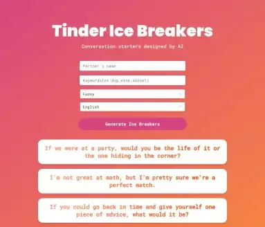 Tinder Ice Breakers