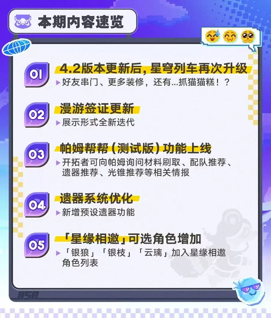 米哈游《崩坏：星穹铁道》更新电台汇总新版本优化与新增功能