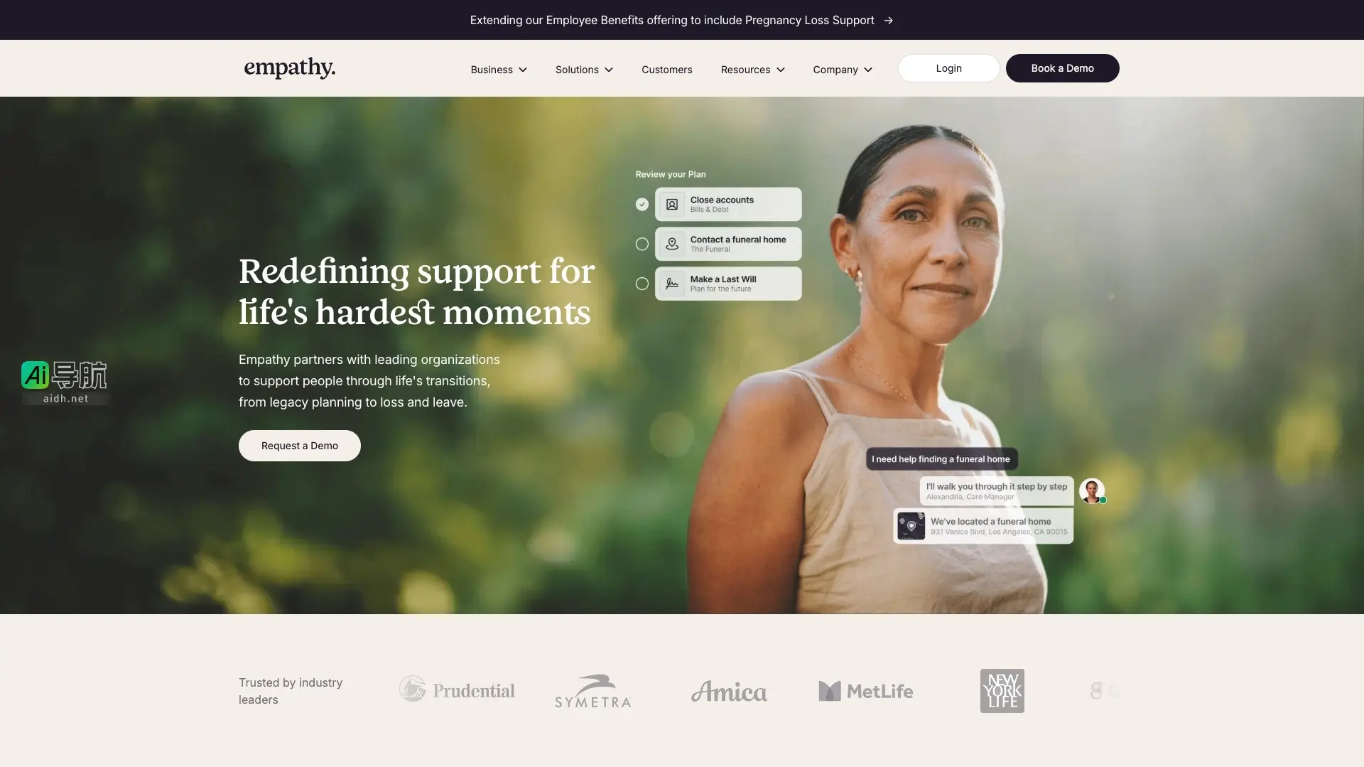 Empathy 通过提供实用和情感支持，帮助人们应对生活中的重大转变和挑战